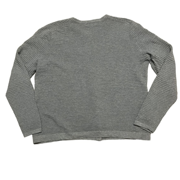 Lands’ End Supima cotton gray ribbed cardigan sweater - Picture 2 of 8